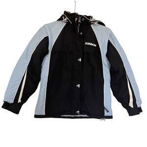 Karbon Girl’s Black Blue Insulated Winter Snow Ski Jacket Size 10